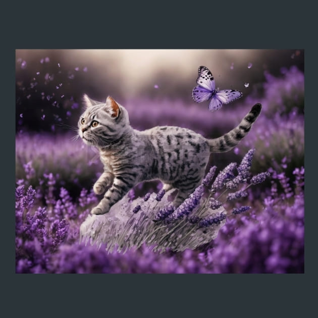 Lavender Cat 191 Metal Wall Art and Desktop Mouse Pad by X2Metal