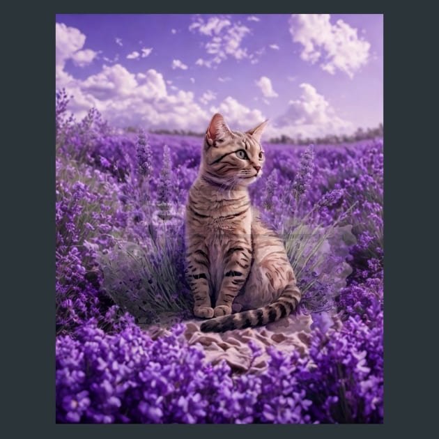 Lavender Cat 2 Metal Wall Art and Desktop Mouse Pad by X2Metal