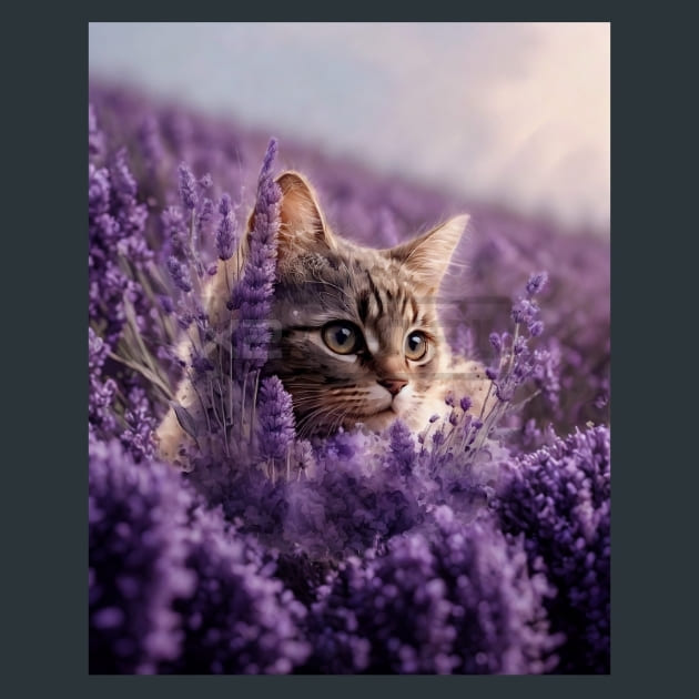 Lavender Cat 3 Metal Wall Art and Desktop Mouse Pad by X2Metal