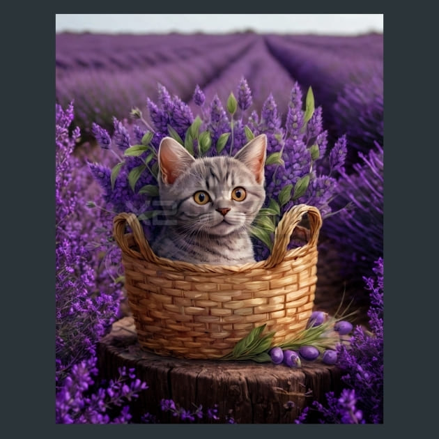 Lavender Cat 9 Metal Wall Art and Desktop Mouse Pad by X2Metal