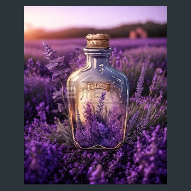 Lavender Potion 1 Metal Wall Art and Desktop Mouse Pad by X2Metal