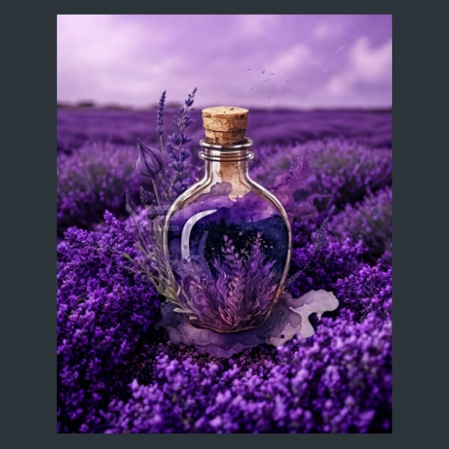 Lavender Potion 18 Metal Wall Art and Desktop Mouse Pad by X2Metal