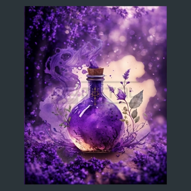 Lavender Potion 19 Metal Wall Art and Desktop Mouse Pad by X2Metal