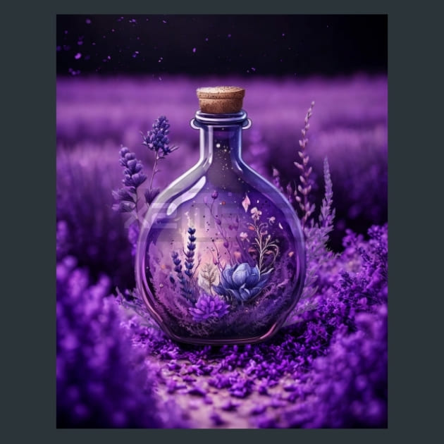 Lavender Potion 6 Metal Wall Art and Desktop Mouse Pad by X2Metal