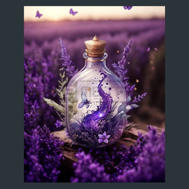 Lavender Potion 7 Metal Wall Art and Desktop Mouse Pad by X2Metal