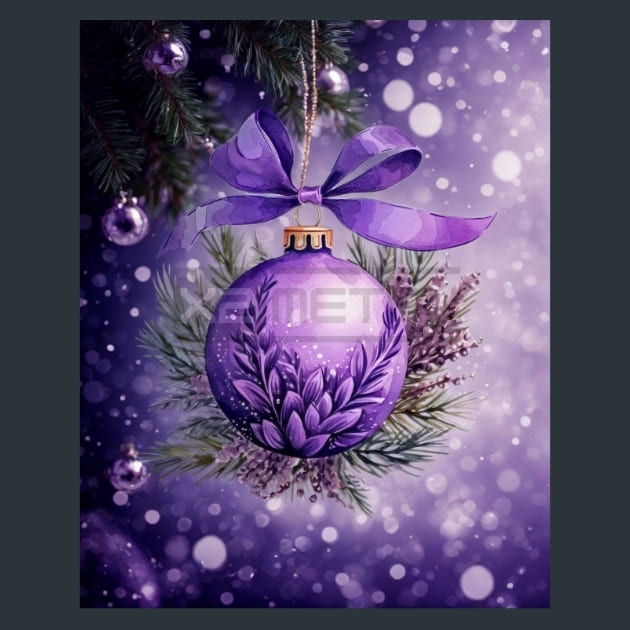Lavender Christmas 19 Metal Wall Art and Desktop Mouse Pad by X2Metal