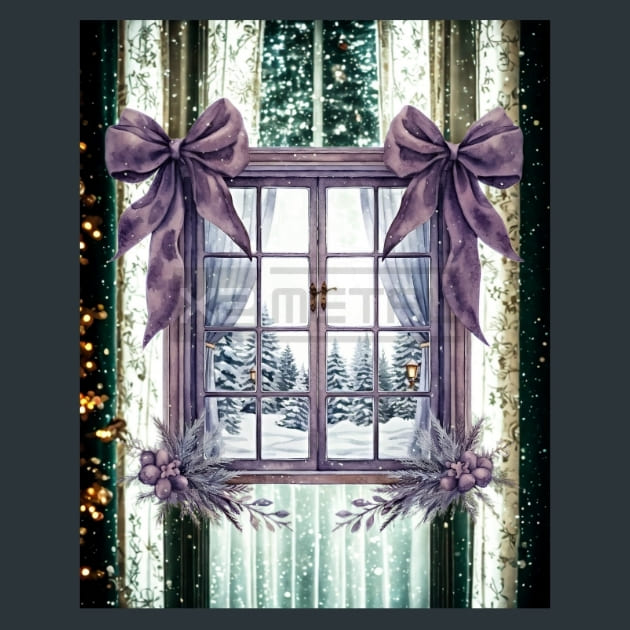 Lavender Christmas 1 Metal Wall Art and Desktop Mouse Pad by X2Metal