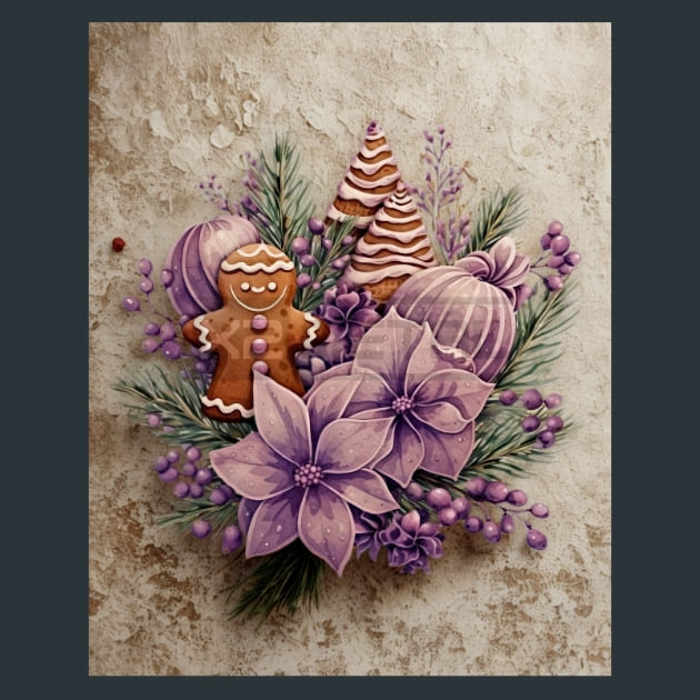 Lavender Christmas 27 Metal Wall Art and Desktop Mouse Pad by X2Metal