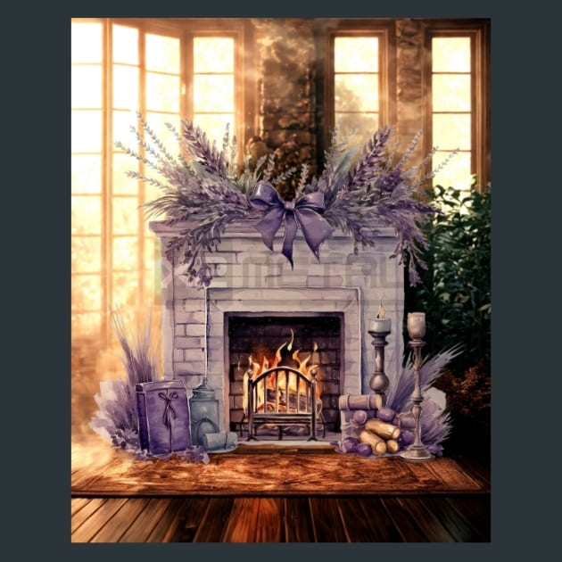 Lavender Christmas 36 Metal Wall Art and Desktop Mouse Pad by X2Metal