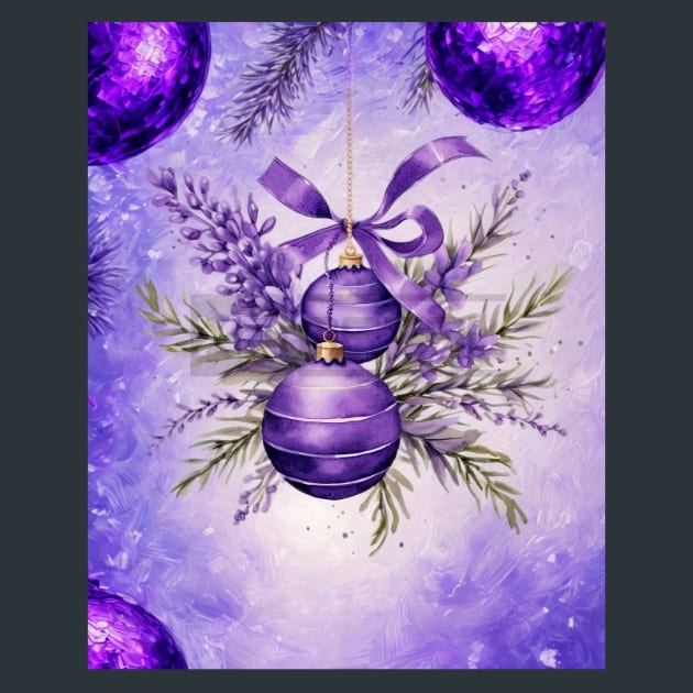 Lavender Christmas 39 Metal Wall Art and Desktop Mouse Pad by X2Metal