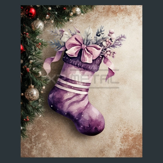 Lavender Christmas 9 Metal Wall Art and Desktop Mouse Pad by X2Metal