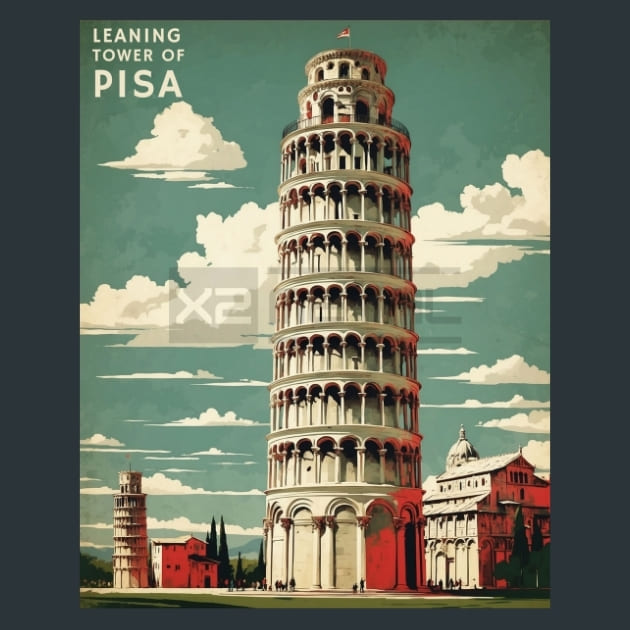 Leaning Tower of Pisa Italy Metal Wall Art and Desktop Mouse Pad by X2Metal