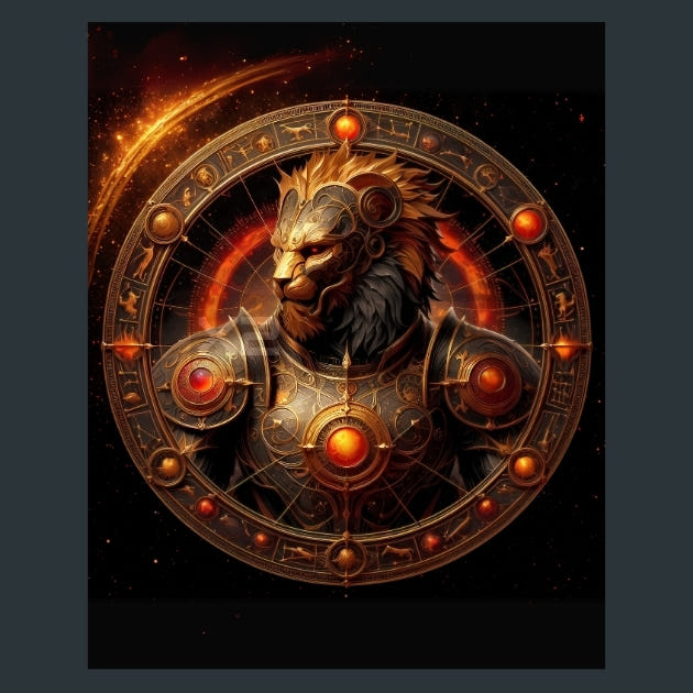 Leo-Celestial-Zodiac-Guardians Metal Wall Art and Desktop Mouse Pad by X2Metal