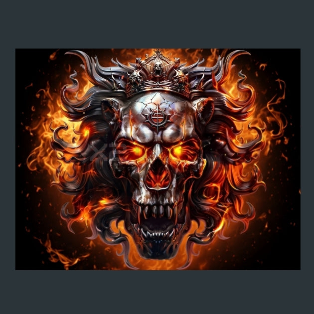 Leo_Skull-Zodiac-Signs-Skull Metal Wall Art and Desktop Mouse Pad by X2Metal