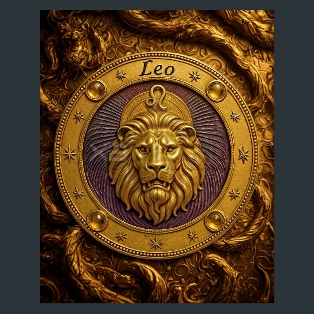 Leo-Zodiac-Renaissance-Western Metal Wall Art and Desktop Mouse Pad by X2Metal