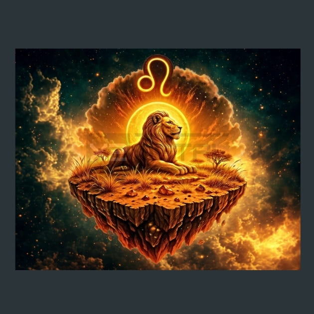 Leo-Zodiac-Signs-Floating Metal Wall Art and Desktop Mouse Pad by X2Metal