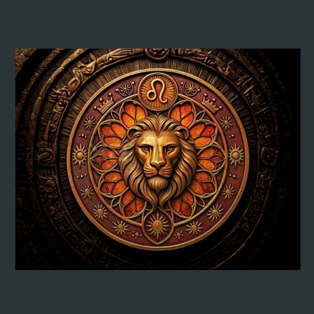 Leo-Zodiac-Signs-Gothic Metal Wall Art and Desktop Mouse Pad by X2Metal