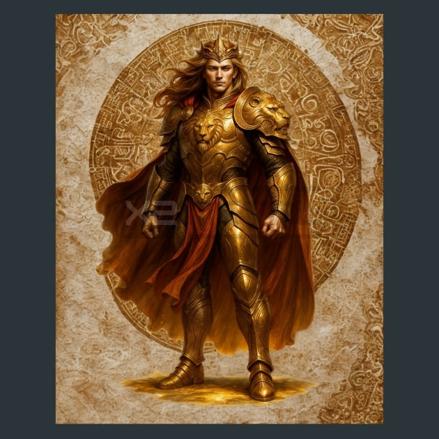 Leo-Zodiac-Signs-Warriors Metal Wall Art and Desktop Mouse Pad by X2Metal