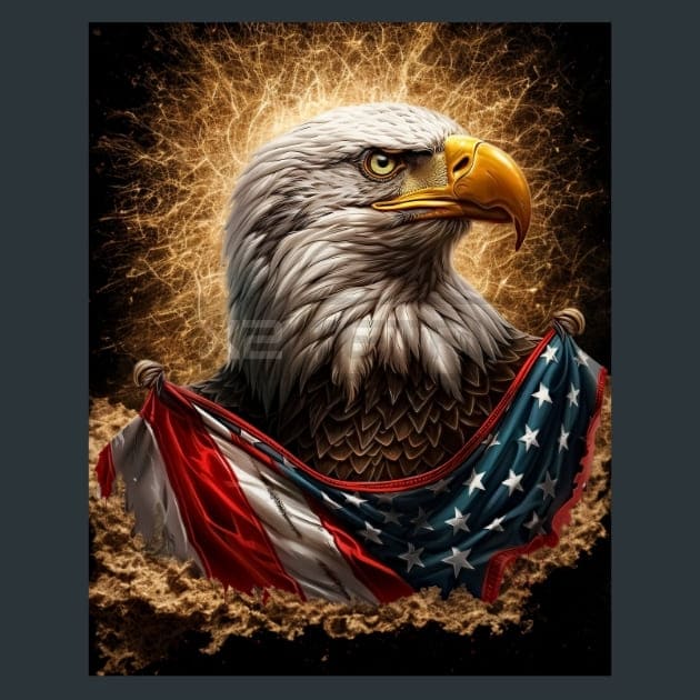Liberty Eagle 10 Metal Wall Art and Desktop Mouse Pad by X2Metal