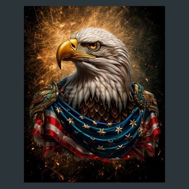 Liberty Eagle 11 Metal Wall Art and Desktop Mouse Pad by X2Metal