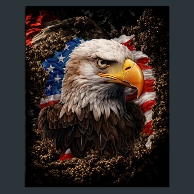 Liberty Eagle 12 Metal Wall Art and Desktop Mouse Pad by X2Metal