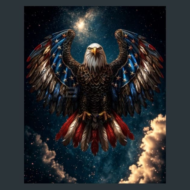Liberty Eagle 13 Metal Wall Art and Desktop Mouse Pad by X2Metal