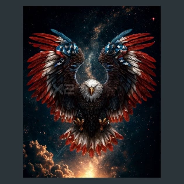 Liberty Eagle 14 Metal Wall Art and Desktop Mouse Pad by X2Metal
