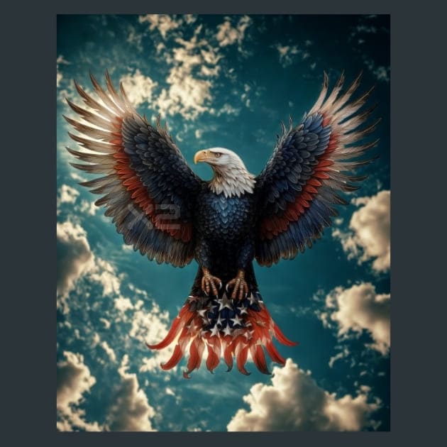 Liberty Eagle 15 Metal Wall Art and Desktop Mouse Pad by X2Metal