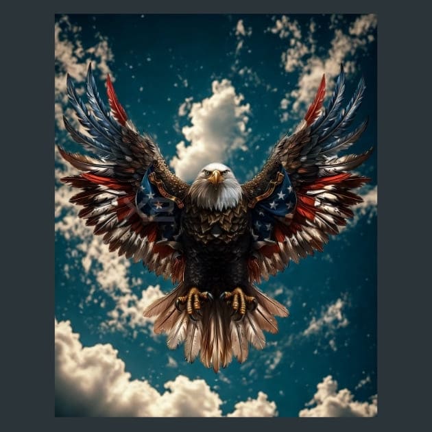 Liberty Eagle 16 Metal Wall Art and Desktop Mouse Pad by X2Metal