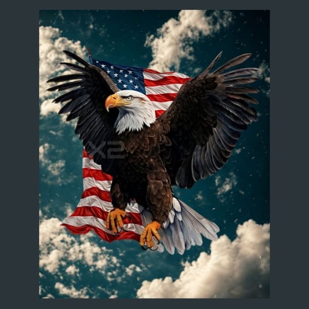 Liberty Eagle 18 Metal Wall Art and Desktop Mouse Pad by X2Metal