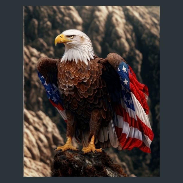 Liberty Eagle 19 Metal Wall Art and Desktop Mouse Pad by X2Metal