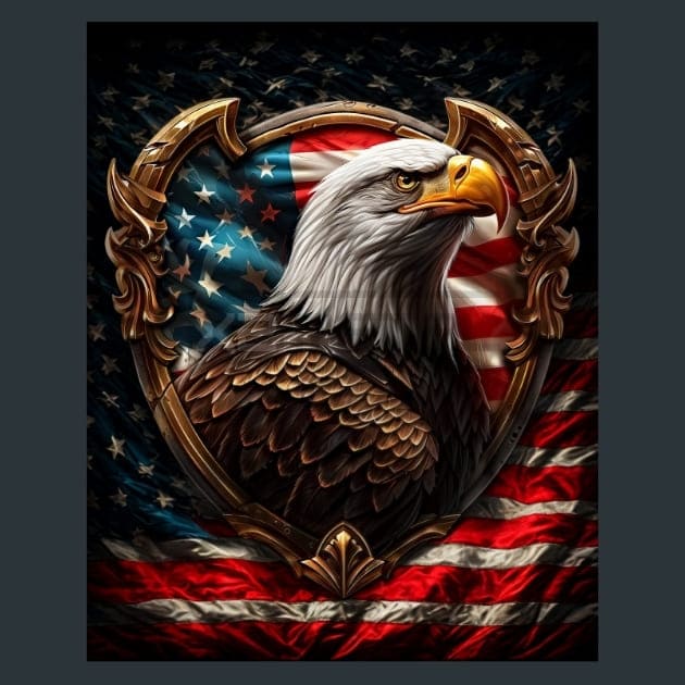 Liberty Eagle 2 Metal Wall Art and Desktop Mouse Pad by X2Metal