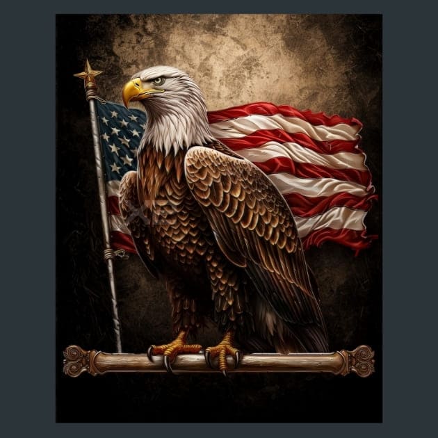 Liberty Eagle 20 Metal Wall Art and Desktop Mouse Pad by X2Metal