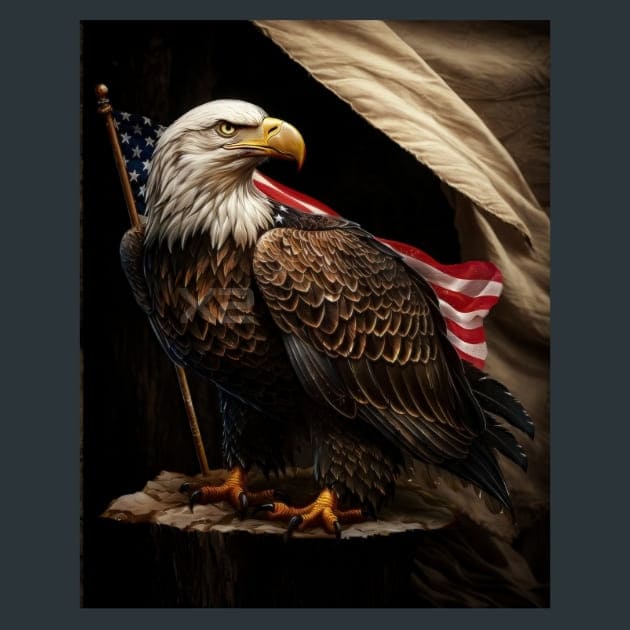 Liberty Eagle 22 Metal Wall Art and Desktop Mouse Pad by X2Metal