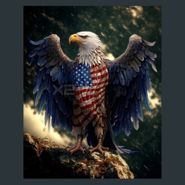 Liberty Eagle 23 Metal Wall Art and Desktop Mouse Pad by X2Metal