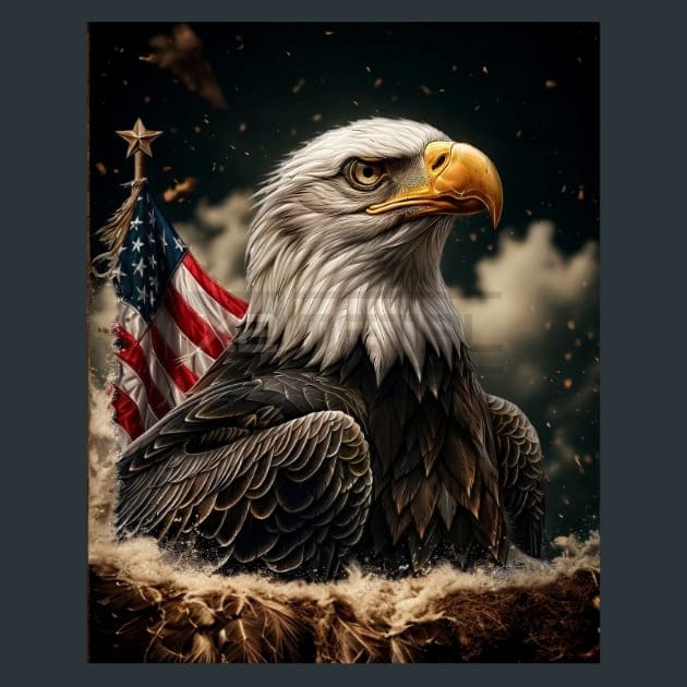Liberty Eagle 24 Metal Wall Art and Desktop Mouse Pad by X2Metal