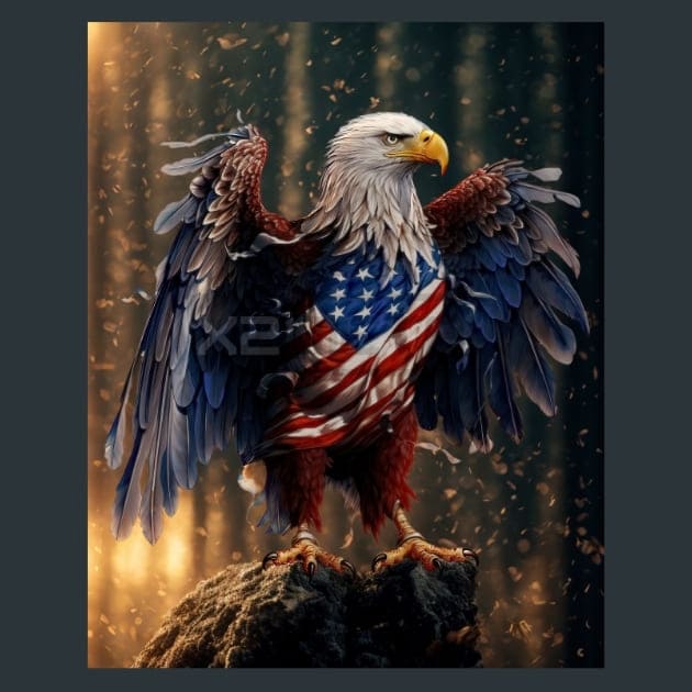Liberty Eagle 25 Metal Wall Art and Desktop Mouse Pad by X2Metal