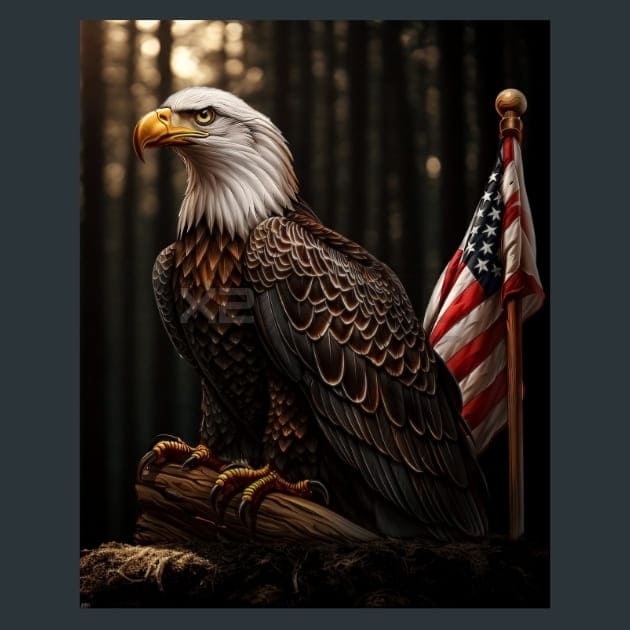 Liberty Eagle 26 Metal Wall Art and Desktop Mouse Pad by X2Metal