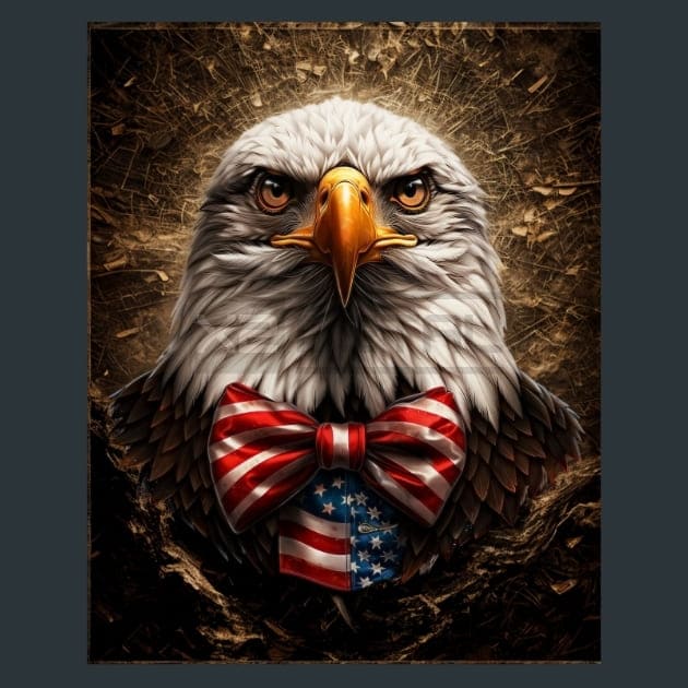 Liberty Eagle 3 Metal Wall Art and Desktop Mouse Pad by X2Metal