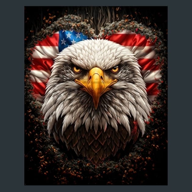 Liberty Eagle 5 Metal Wall Art and Desktop Mouse Pad by X2Metal