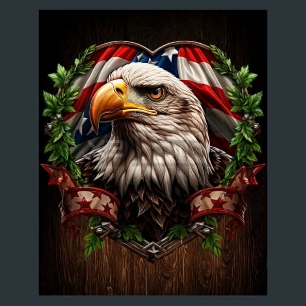Liberty Eagle 6 Metal Wall Art and Desktop Mouse Pad by X2Metal