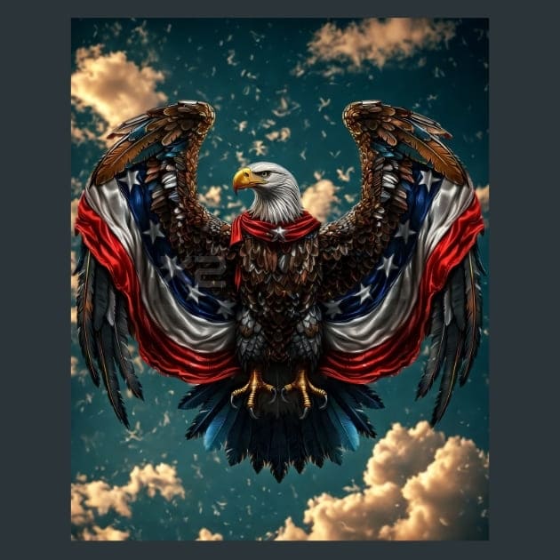 Liberty Eagle 8 Metal Wall Art and Desktop Mouse Pad by X2Metal