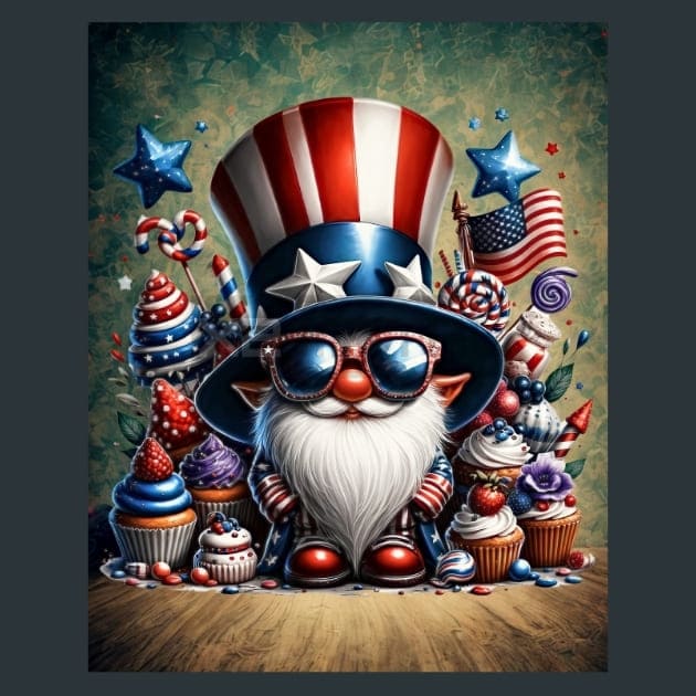 Liberty Gnomes 12 Metal Wall Art and Desktop Mouse Pad by X2Metal