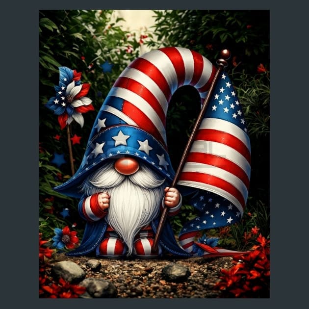 Liberty Gnomes 15 Metal Wall Art and Desktop Mouse Pad by X2Metal
