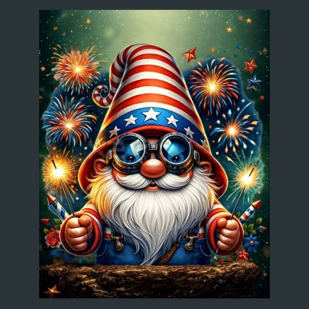 Liberty Gnomes 3 Metal Wall Art and Desktop Mouse Pad by X2Metal