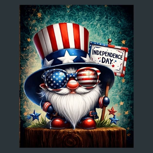 Liberty Gnomes 5 Metal Wall Art and Desktop Mouse Pad by X2Metal