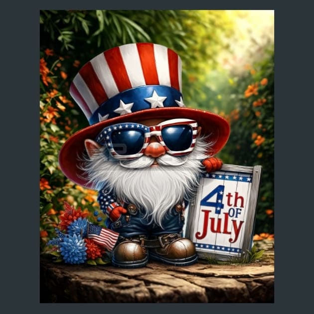 Liberty Gnomes 7 Metal Wall Art and Desktop Mouse Pad by X2Metal