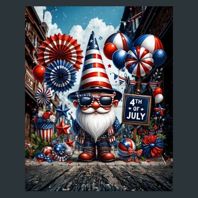Liberty Gnomes 8 Metal Wall Art and Desktop Mouse Pad by X2Metal