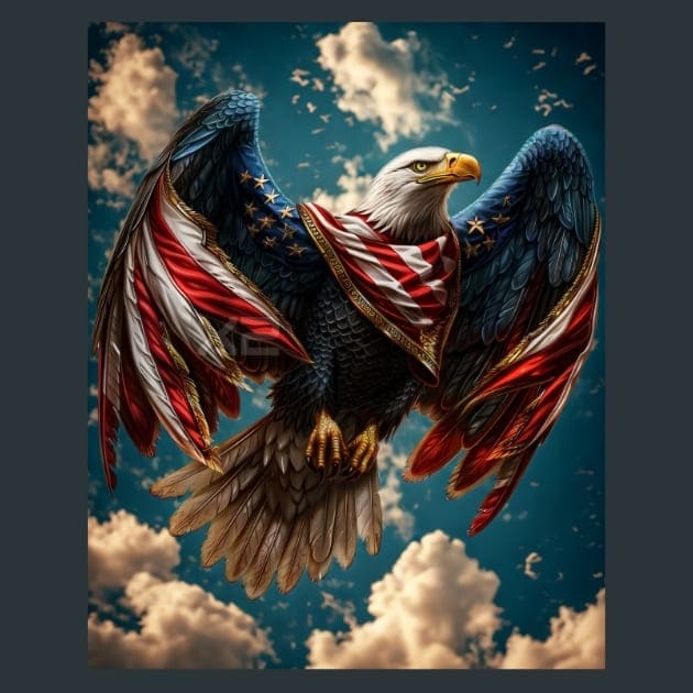 Liberty Eagle 7 Metal Wall Art and Desktop Mouse Pad by X2Metal