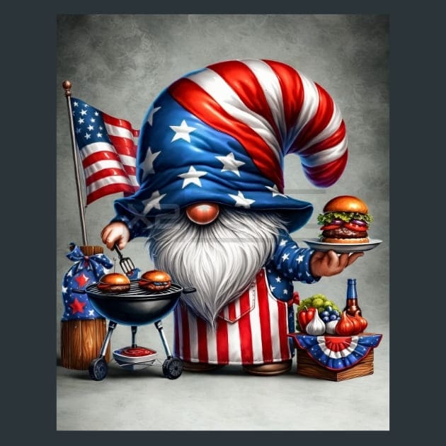 Liberty Gnomes 24 Metal Wall Art and Desktop Mouse Pad by X2Metal